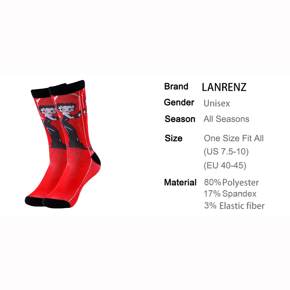 2020 модные забавные носки для мужчин и женщин с принтом из мультфильма Девушка на