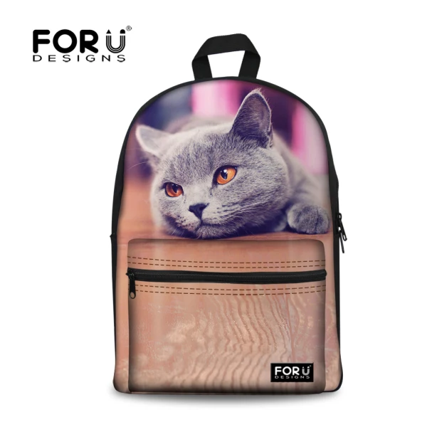 Милый школьный ранец FORUDESIGNS с 3D рисунком животных кошек собак для девочек