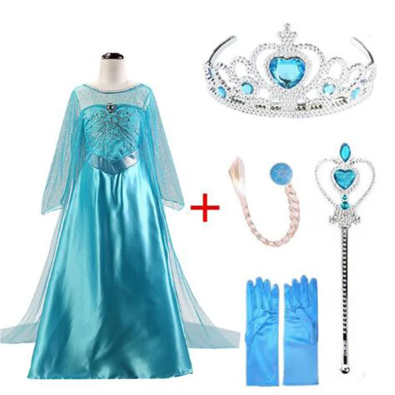 Одежда для девочек платье на Хэллоуин Vestido Infantil парик с короной перчатки
