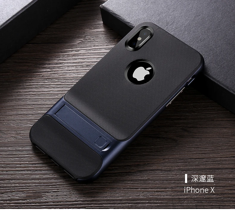 Для iPhone XS чехол TPU силиконовый+ PC подставка держатель чехол для iPhone X XS Max XR 7 Plus 11 Pro Max Жесткий противоударный пластиковый чехол