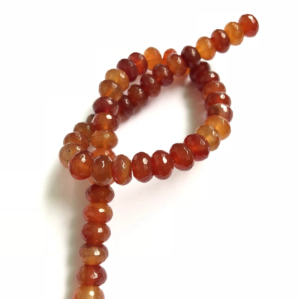 

1 string Natural Red Carnelian Agate 8x12mm Faceted Roundel Gem Loose Beads For Jewelry Making Specer Beads,15.5"