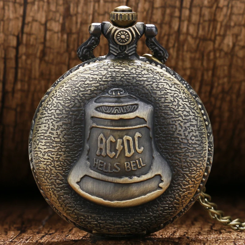Античный стимпанк ACDC Hells Bell кварцевые карманные часы ожерелье кулон ретро мужчин