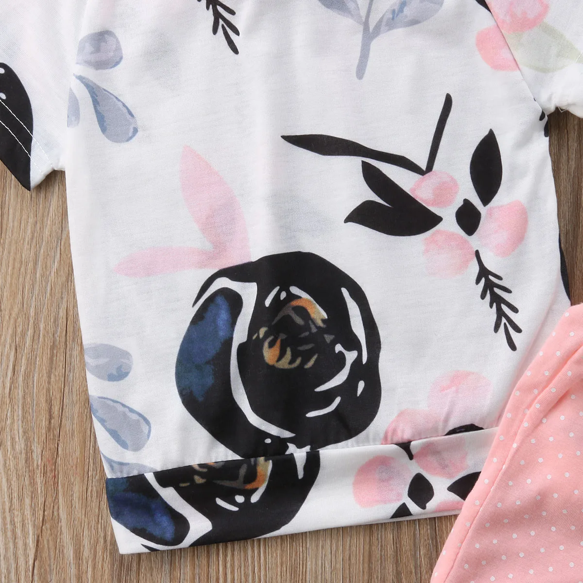 3PCS Infant Kids Baby Girls 2018 Hoodies Tops+Short Pants Headband Floral Polka Dot Outfits Sweet Summer Set | Детская одежда и