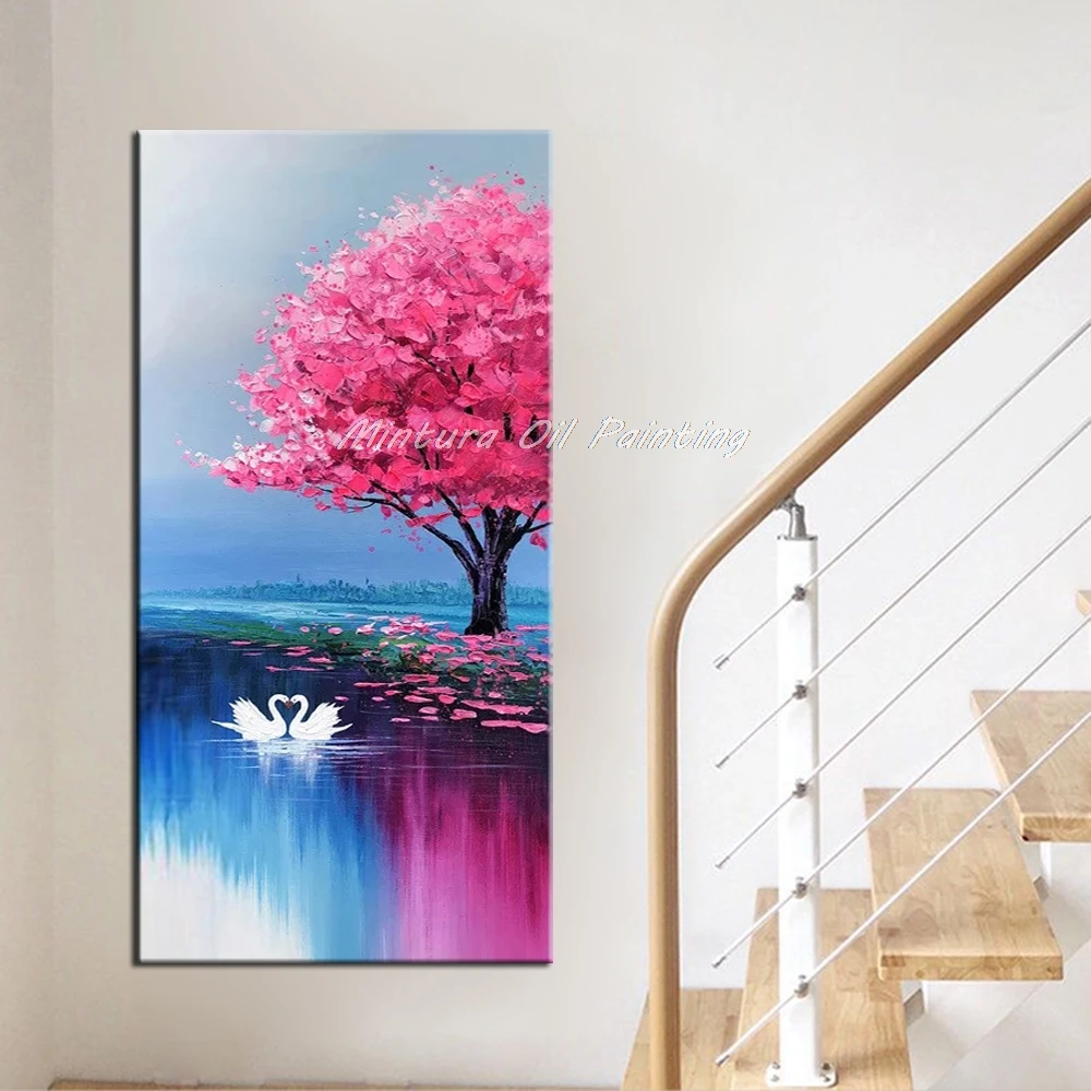 Mintura картины маслом на холсте ручной работы акриловый холст клен и пара белых