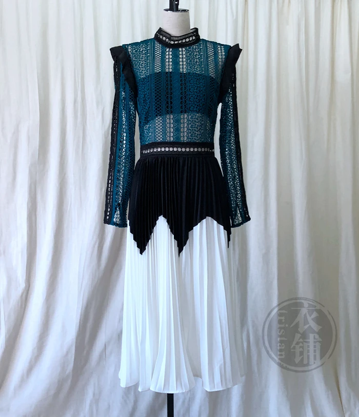 S XL платье для автопортрета 2018 элегантное женское Плиссированное шифоновое