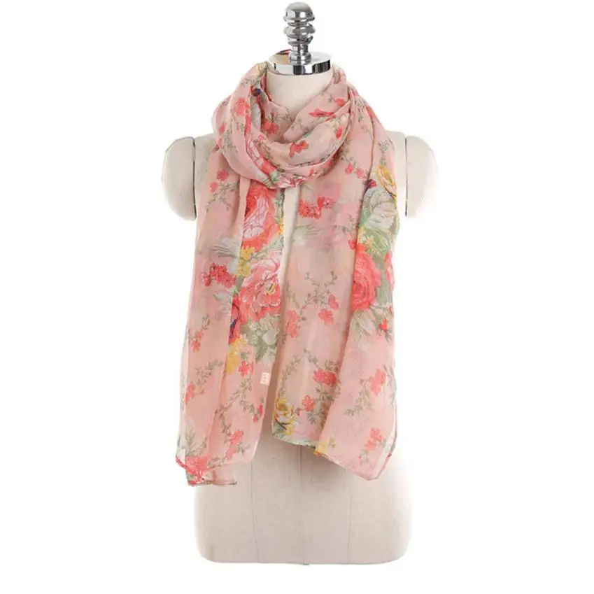 Women Ladies Flowers Print Pattern Lace Long Scarf Warm Wrap Shawl Bufandas mujer Cachecol feminino inverno Foulard femme hijab |