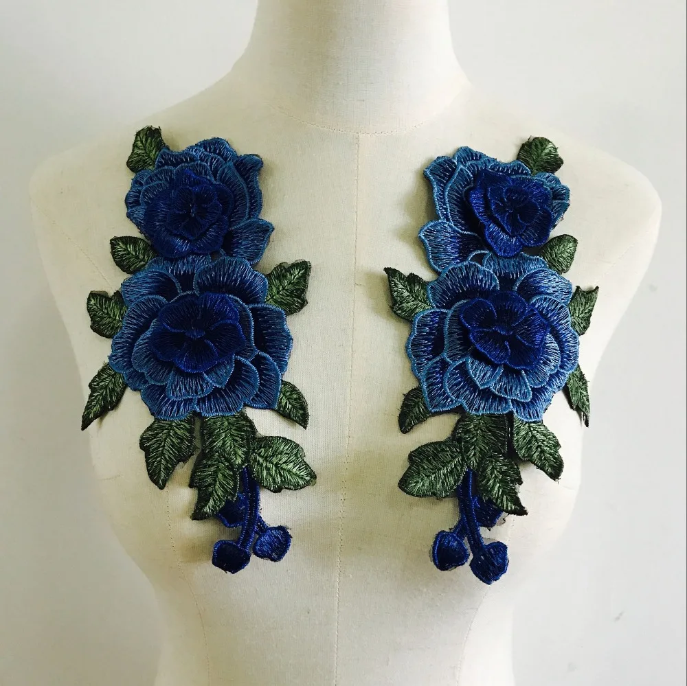 FFLACELL 2 шт./пара вышивка розы цветок патчи для одежды платья шляпы сумки джинсы