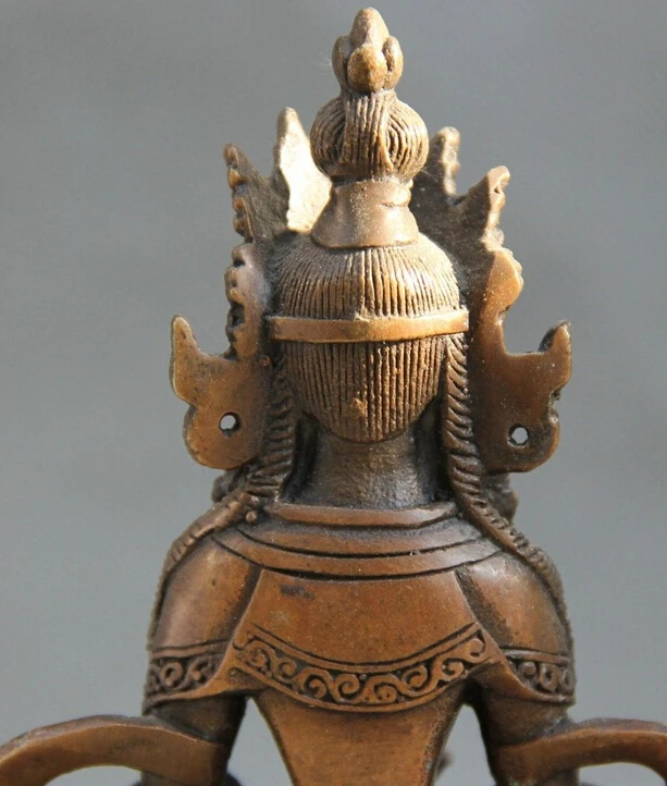 Старая Тибет буддизм бронзовая Амитаюс долголгия богиня Будда статуя S0706|statues