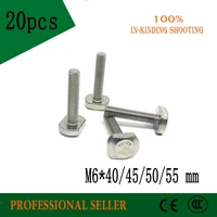20pcs m640455055mm 304 stainless steel metric thread t type hammer head screw bolt fastener t screws