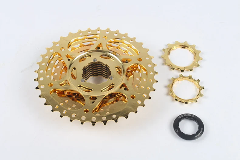 jinse Солнце cog велосипед выбеге 10 Скорость mtb 36 т горный велосипед свободного хода 10 s кассета 11-36 т Сверхлегкий 392 г полую конструкцию золотой - Цвет: jinse