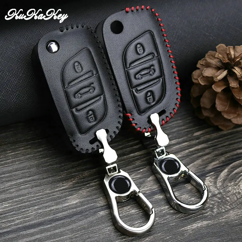 Чехол для автомобильного ключа из натуральной кожи Citroen C1 C2 C3 C4 C4L C5 Xsara Picasso Berlingo