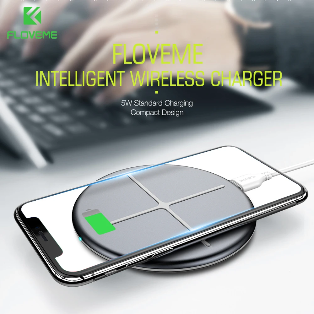 Беспроводное зарядное устройство FLOVEME Qi для iPhone X 8 Plus Samsung Galaxy S9 S8 S7 S6 5 Вт