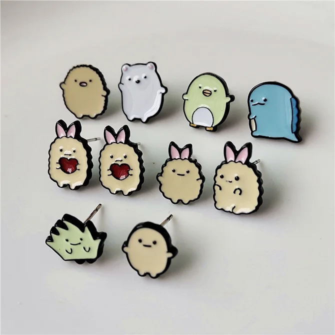 IVYYE Sumikko gurashi модная аниме Сережка с героями мультфильмов милые серьги-гвоздики с животными для женщин девочек детские ювелирные изделия подарок