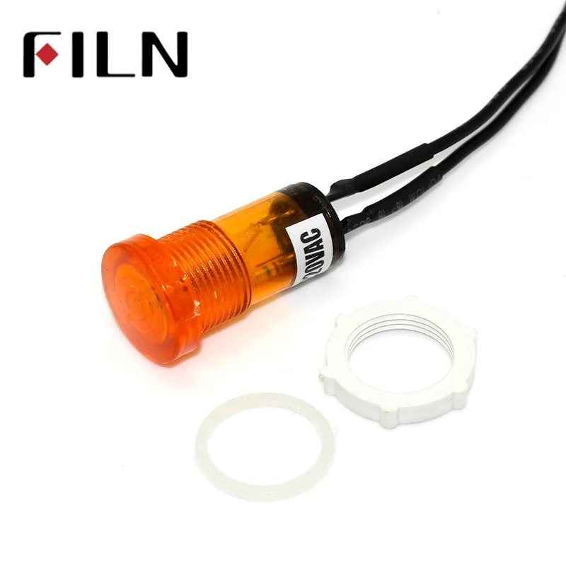15 мм Предварительно проводной сигнальная лампа с круглым носком индикатор