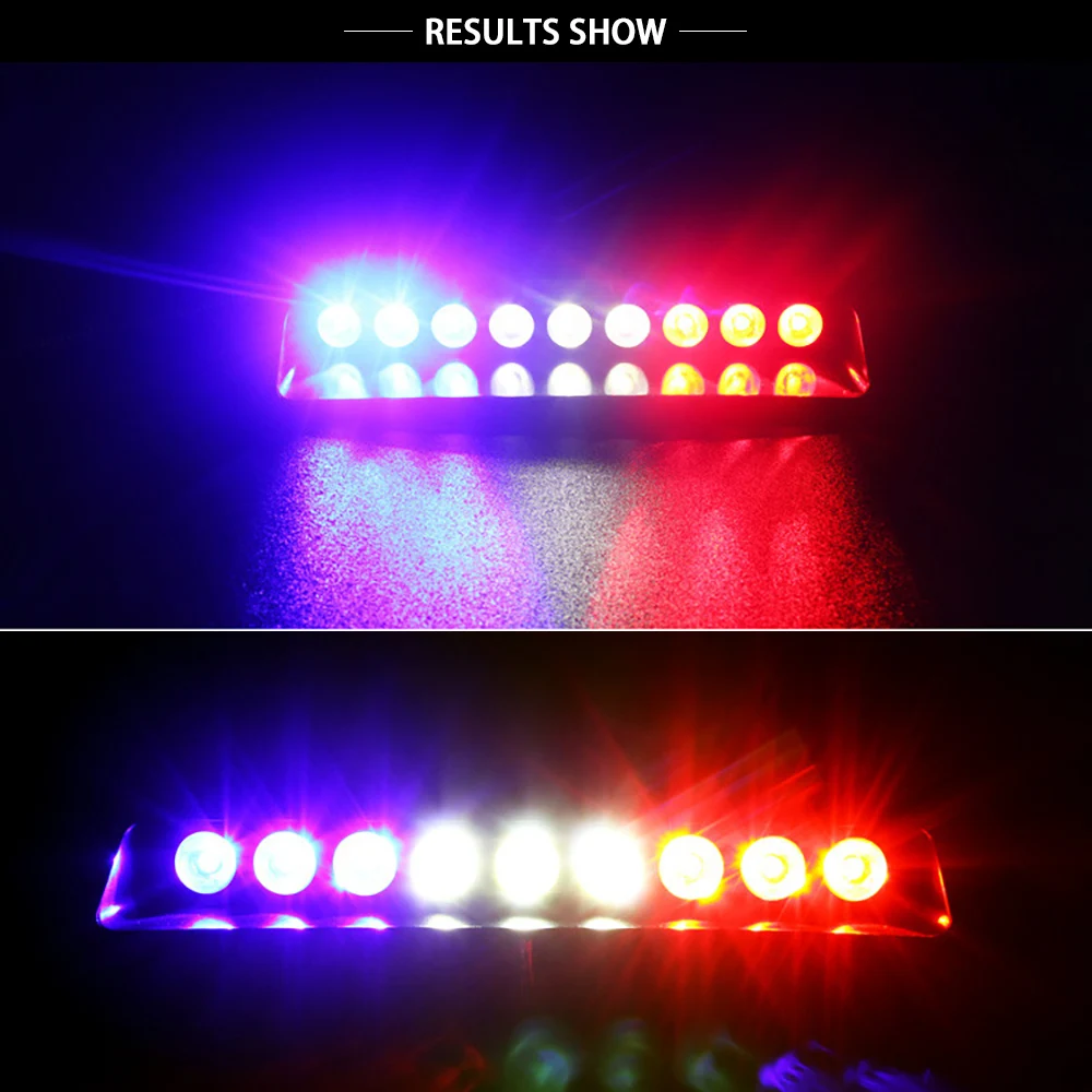 9 DRL красные синие аварийного мигалкой тире Strobe Light Предупреждение светодиодный