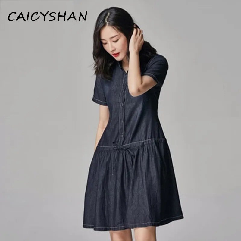 Новые джинсовые платья летнее женское дизайнерское модное повседневное