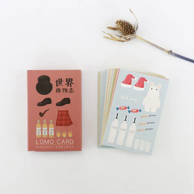 28 шт./кор. мультфильм жизнь маленькие вещи творческие мини lomo открытки