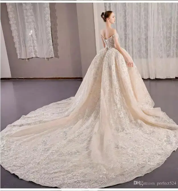 Великолепное Кружевное бальное платье Vestido de noiva модное без бретелек рукавов
