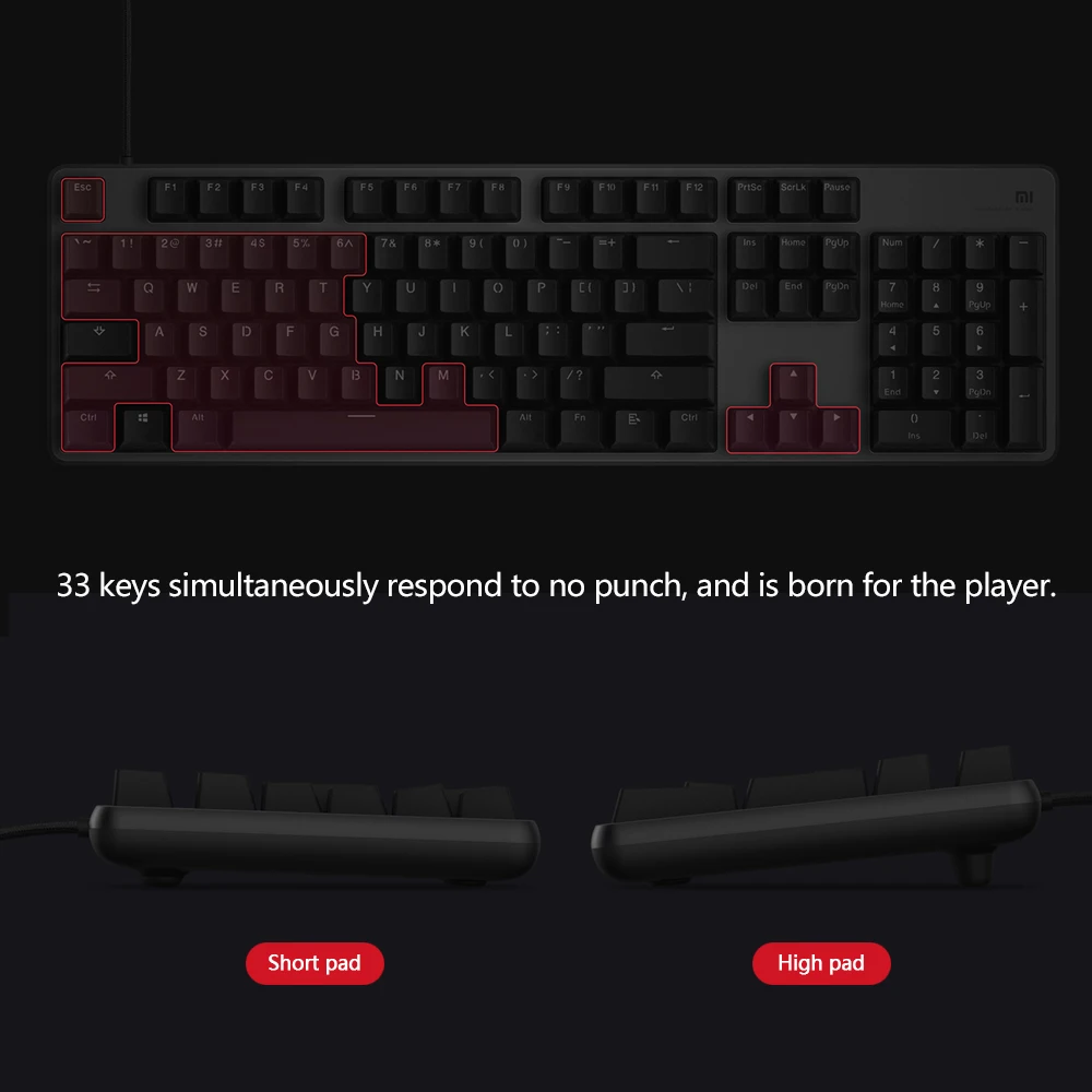 Оригинальная Xiaomi mi клавиатура Ga ng с 104 клавишами RGB светодиодный чехол подсветкой