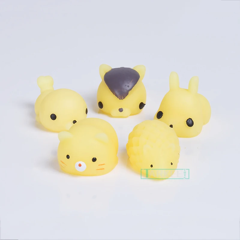 1 шт. Антистресс мяч мини squeeze Игрушечные лошадки Squishy Cat желтый животных каваи