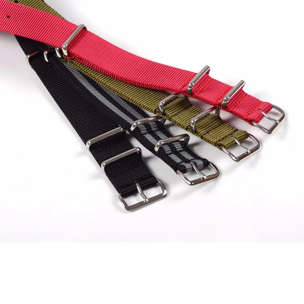 Высококачественный нейлоновый ремешок для наручных часов с серебряными