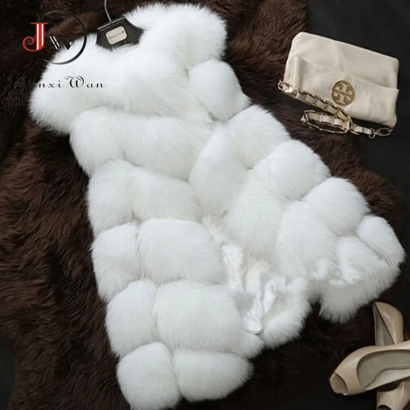 Женская зимняя куртка из искусственного меха теплая однотонная женская жилетка