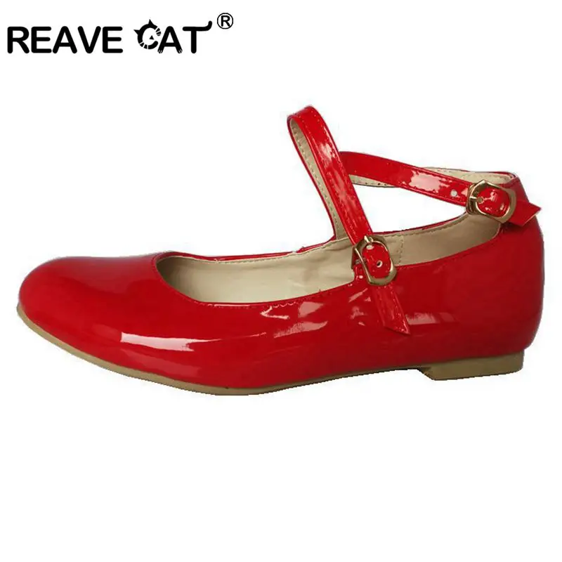 Женские туфли на плоской подошве REAVE CAT большие размеры 30 47 US16 милые из