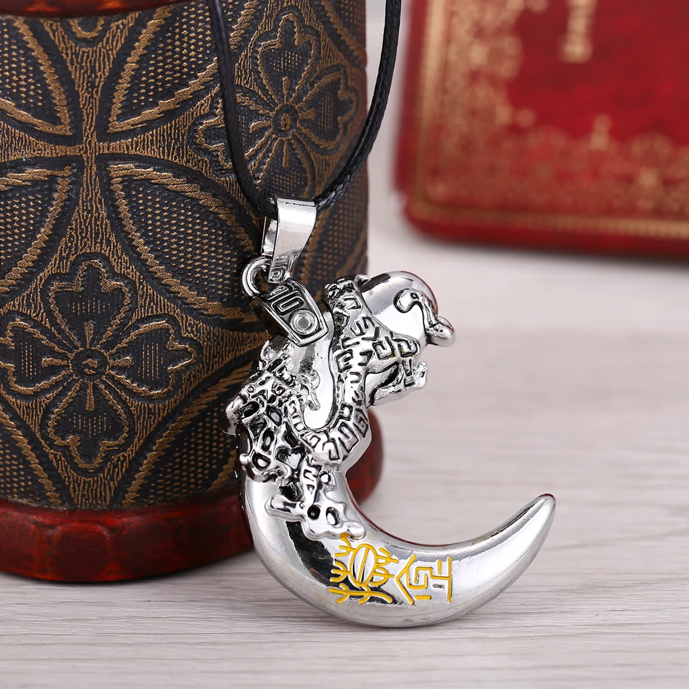 Ожерелье с подвеской в виде зуба волка мужское модная цепочка из нержавеющей