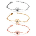 Новое поступление, День Святого Валентина, золотой, 100 языков, я люблю тебя, проекция, модный, очаровательный, женский браслет, Прямая поставка