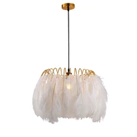 white feather pendant light bedroom restaurant princess boy and girls room fixture creative personality nordic hanging lamp