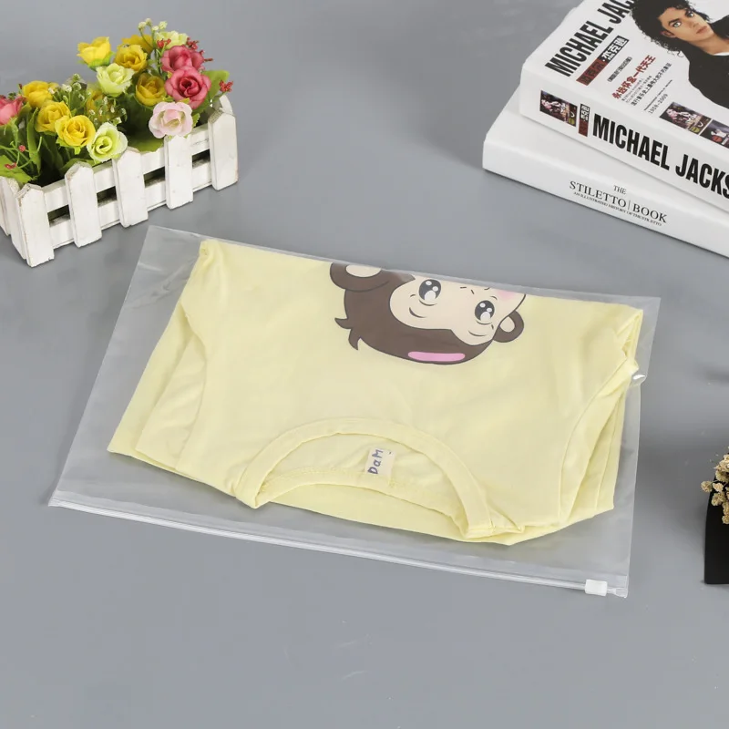 

50pcs PE matte transparent Ziplock bag clothing underwear socks packing zipper bags large plastic seal sealing pouch