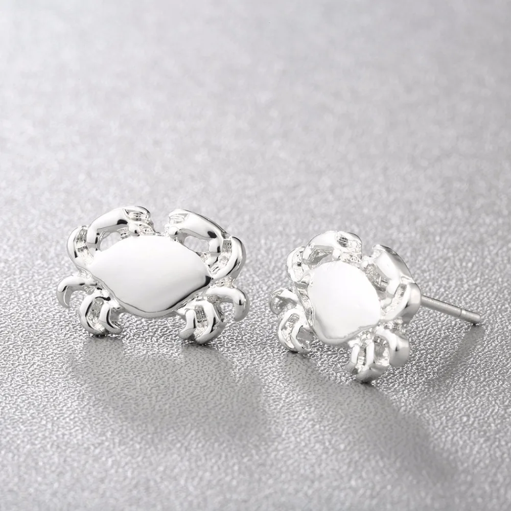 Женские сережки-гвоздики Cxwind серьги-гвоздики в виде краба с изображением океана