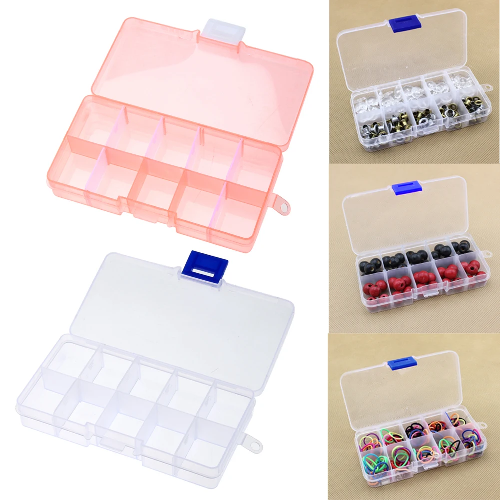 Пластиковая коробка для хранения ювелирных изделий 10 отделений | Красота и