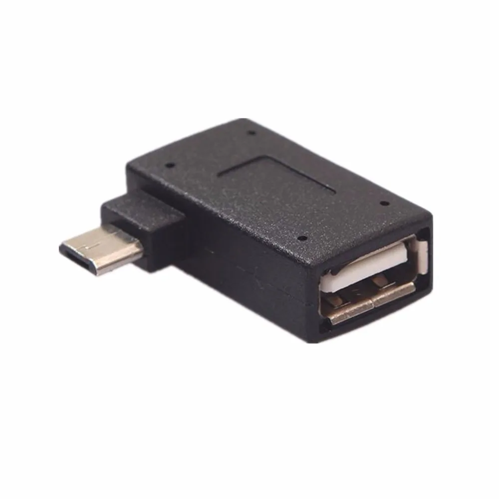 Адаптер OTG с левым углом для хоста USB 2 0 Micro Male-USB Female SamSung i9100 i9300 функцией питания |