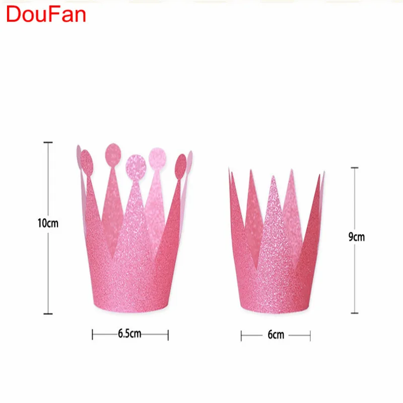 DouFan 6 шт. Милая Корона блестящая золотая розовая шляпа принцессы принца