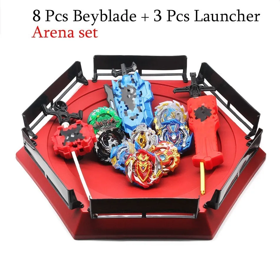 8PCS-6 Прямая Beyblade Burst B139 игрушки с пусковым устройством стартер и арена Bayblade Металл Fusion Бог спиннинг Топы Bey Blades игрушка - Цвет: 8PCS-6