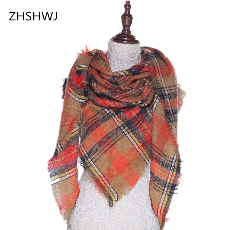 [ZHSHWJ] высококачественный зимний брендовый дизайнерский треугольный шарф Женская