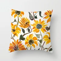 super soft home decorative short plush flower leaf printing throw cushion cover pillow case for office chair