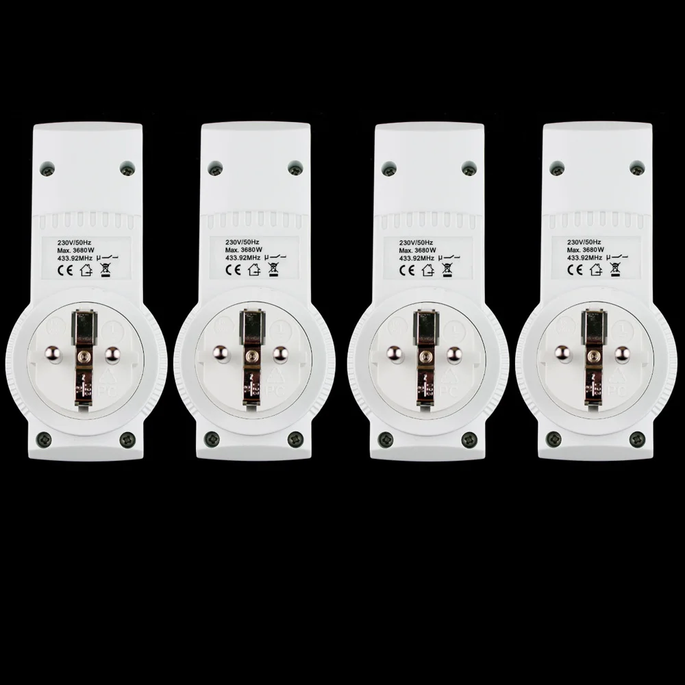 2015 New EU Plug Energy Saving Remote Control Socket Power Outlet Switch Set 4 Wireless Plugs with Electronic |