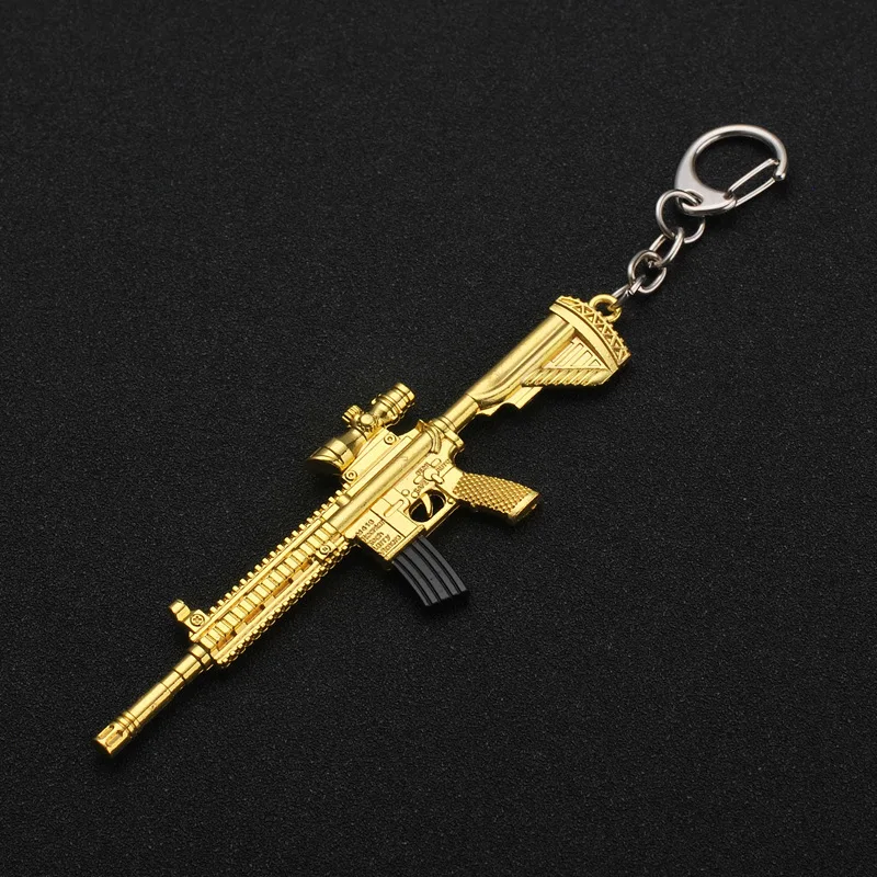 

Key Chain 2018 Hot PUBG FPS Game Player Unknown's Battle Grounds 3D Keychain weapon eat chicken game tonight Men's car keychain