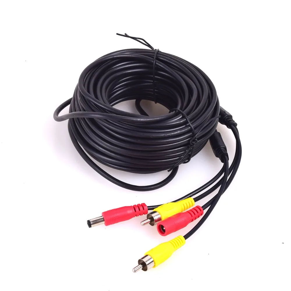 Автомобильный Удлинительный кабель RCA DC для видеонаблюдения камера парковки