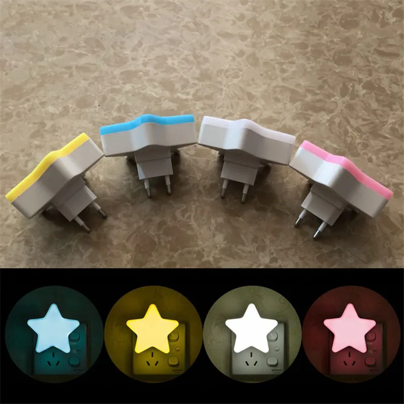 

Light Sensor Control Mini Star LED Night Light EU US Plug Bedroom Bedside wall Lamp Light Children Baby kids Sleeping Light