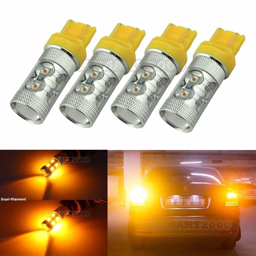 2 шт./лот белый/желтый/красный 50 Вт 7443/T20/S25W W21 5W 21 5 W3X16Q двойной нити функция