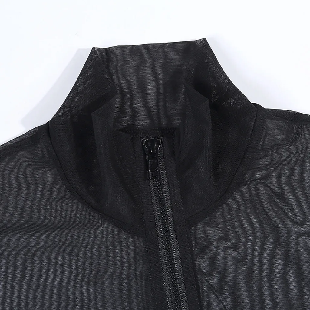 Сексапильный женский комбинезон ажурная пряжа на молнии кардиган с коротким