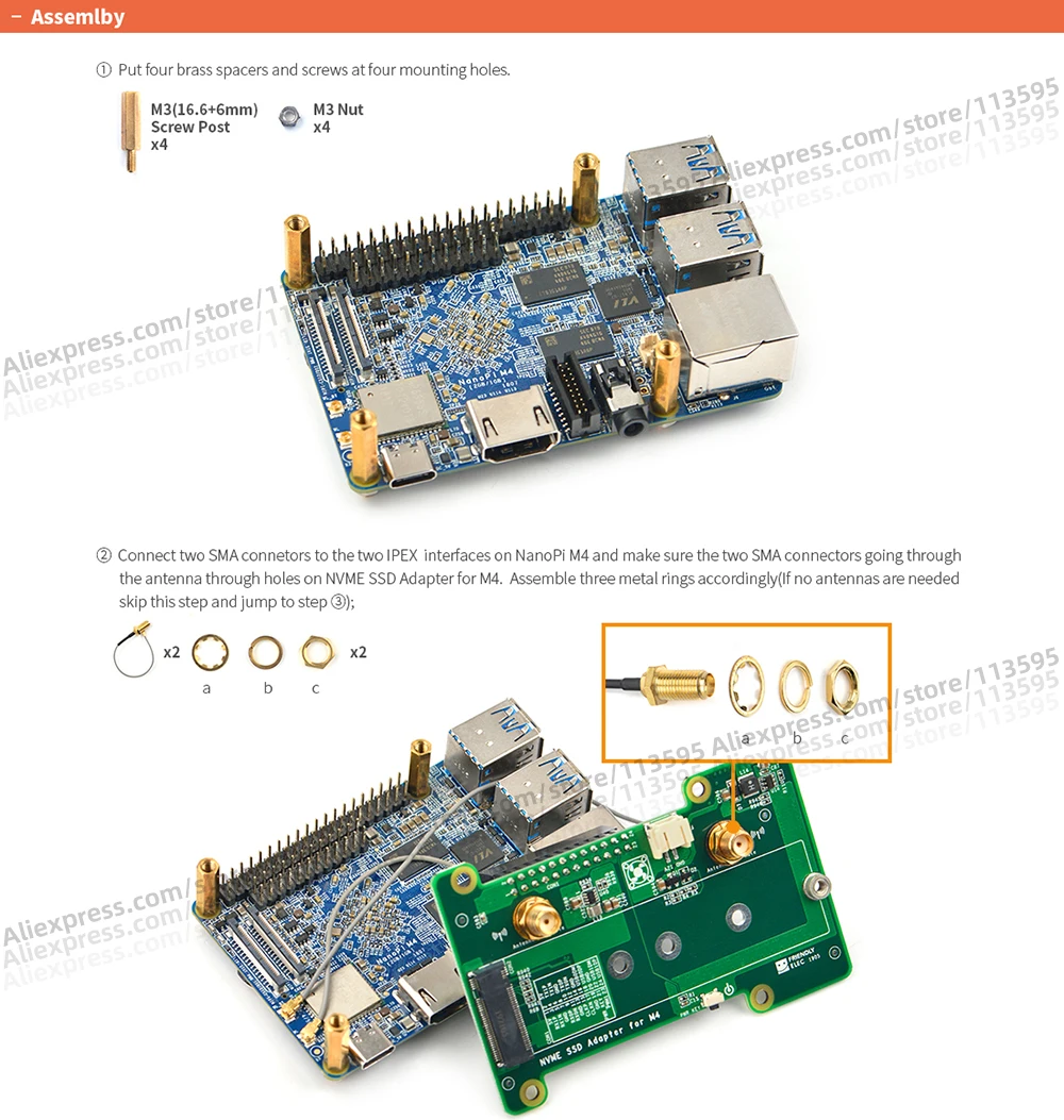 RealQvol Friendlyarm NVMe SSD адаптер для M4 Nanopi M4