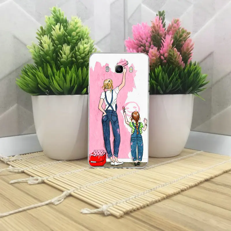 Чехол для Samsung Galaxy A3 A5 A7 J2 J3 J4 J5 J6 J7 J8 2016 2017 2018 мягкий чехол из ТПУ с надписью i love Mom Baby