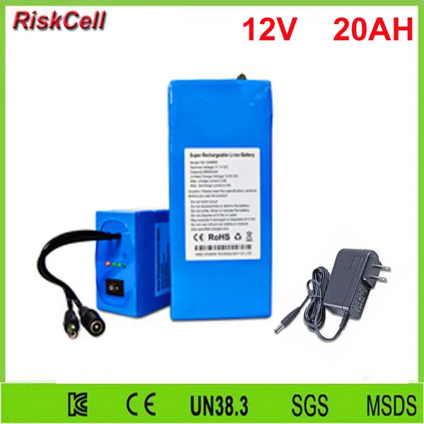 5 шт./лот DC 12V 20000mAh литий-ионная аккумуляторная батарея 12v 20ah с зарядным