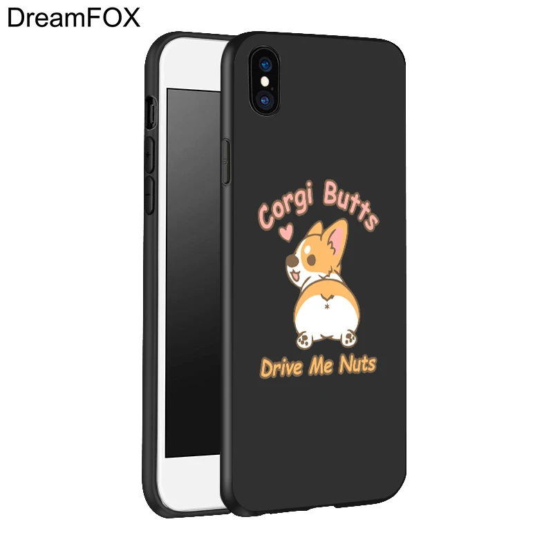 DREAMFOX L510 Corgi Черный Мягкий ТПУ силиконовый чехол для Apple iPhone 11 Pro XR XS Max X 8 7 6 6S Plus 5 5S 5G