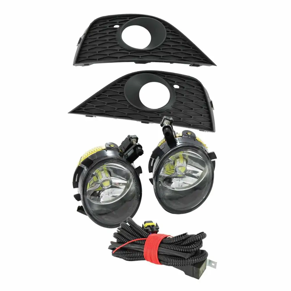 2 шт. автомобиль свет для Seat Ibiza 2009 2010 2011 2012 светодиодный противотуманная фара+ провод+ Противотуманные фары решетка крышки+ комплект