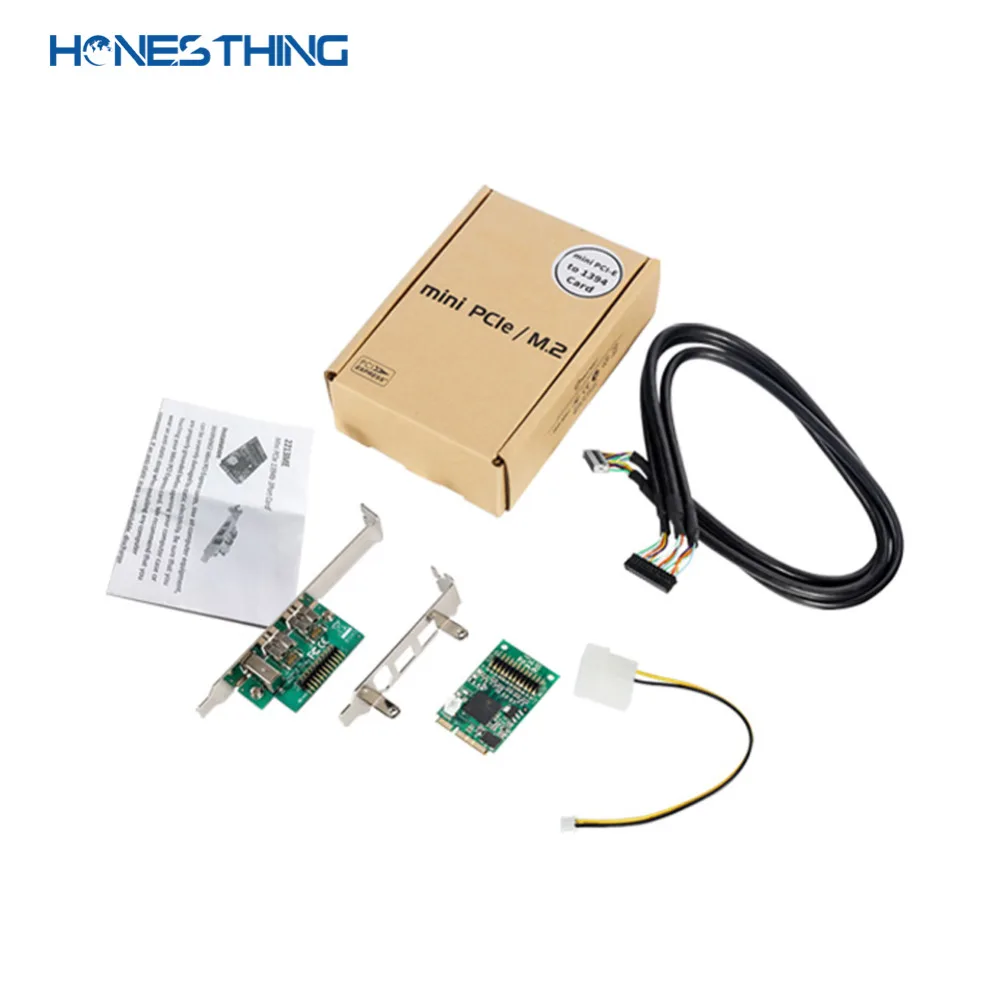HonesThing Mini PCI Express Combo 2x 1394b + 1x 1394a порты Firewire PCIe контроллер Поддержка карт